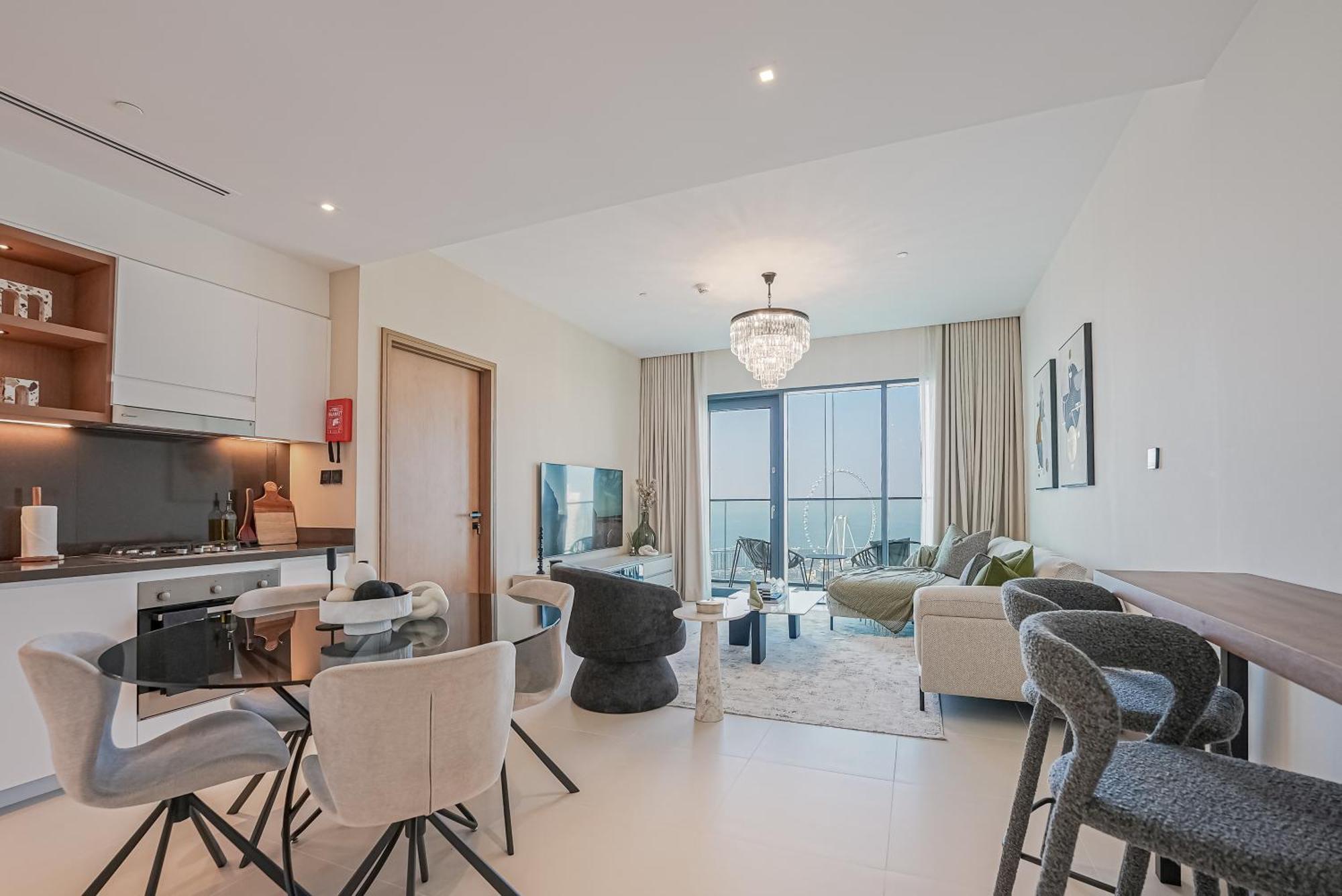 Modern 2br High Floor Haven In Vida Marina Дубай