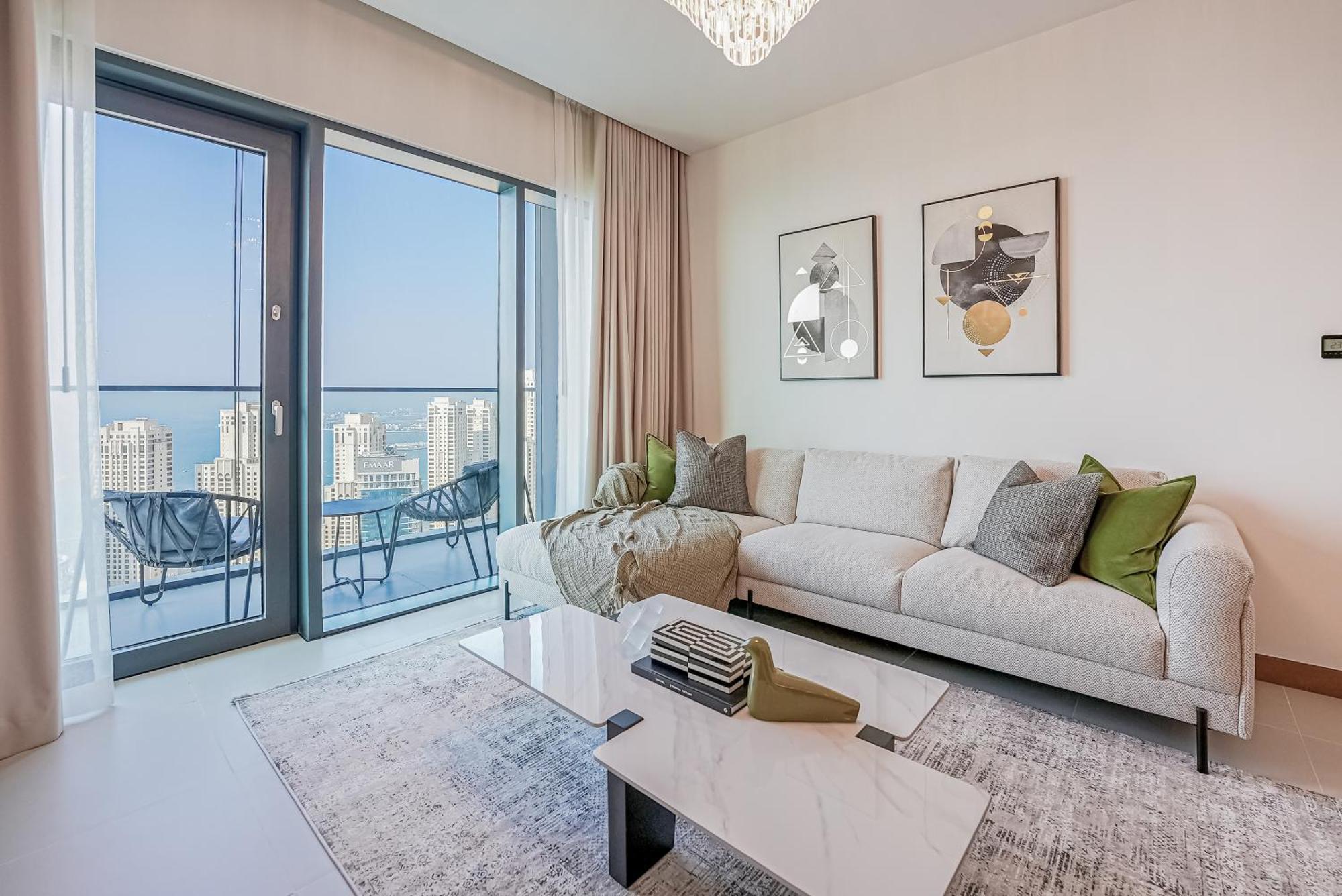 Modern 2br High Floor Haven In Vida Marina Апартаменты Дубай